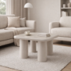 Picture of Coffee table, gia, wood, creamy glossy paint, 80x80x50cm