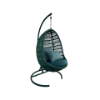 Picture of Swing chair, sunrise, aluminium green, with cushion, with basket and bracket, 97.5x90x130cm