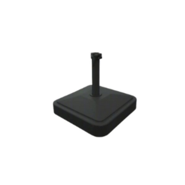 Picture of Plastic base filled with sand and bricks 57kg, with wheels, black matt, suitable for 35-48mm pole umbrella