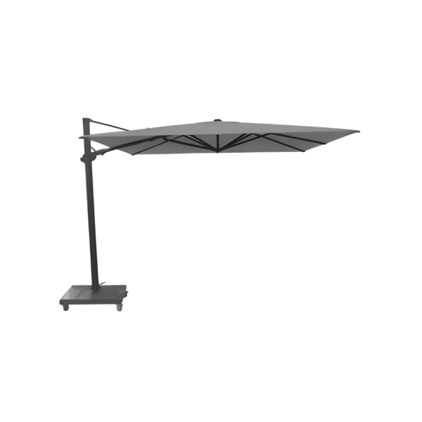 Picture of Umbrella, sensu, aluminium black matt, fabric boulder, canteliever with 360 degree rotation, no flaps, pole size 90*48mm, dia.3x3m