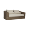Picture of Sofa 2 seater, majorca, aluminium caramel, rattan light brown, with 3 cushions champagne, (b&s) 180x97.5x65.7cm