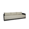 Picture of Swivel sofa 3 seater, pure, aluminium grey, rattan bronze carbon, with 3 cushions champagne (s&b) 277x806x71.1cm