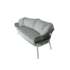 Picture of Sofa 2 seater, bonnie, aluminium white, with cushion light grey, 180x80.5x65cm