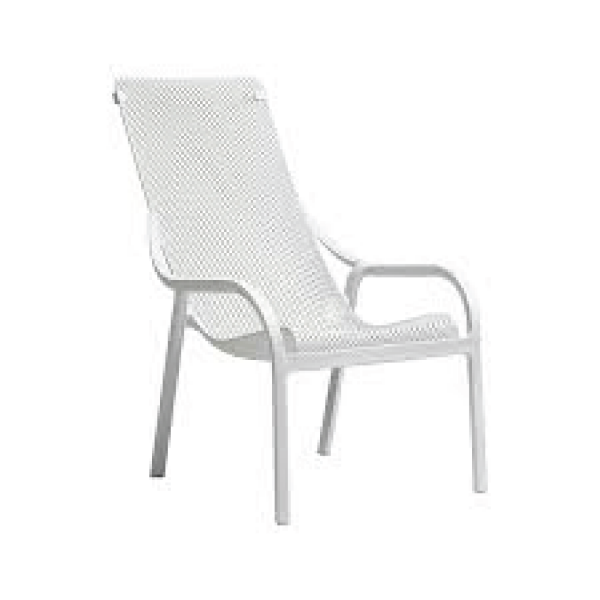 Picture of Lounge chair, net, polypropylene, white, 61, 5-90 cm