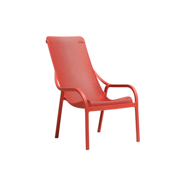 Picture of Lounge chair, net, polypropylene, corallo, 61, 5-90 cm