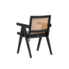 Picture of Chair with armrest, vintage, wood black matte, beige, 54x57x82.5cm