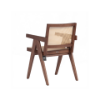 Picture of Chair with armrest, vintage, wood walnut, cream, 54x57x82.5cm