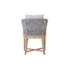 Picture of Chair with armrest, belair, teak natural, rattan light grey, with 2 cushions fossil, 55x61.5x77.5cm