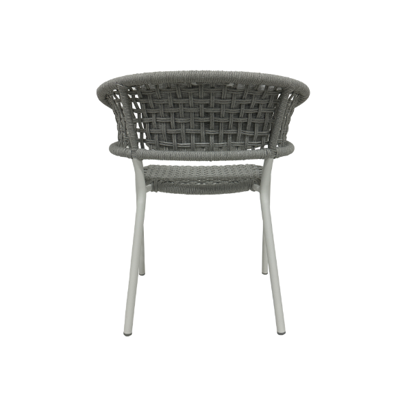 Picture of Living chair with armrest, bonnie, aluminium white, with cushion light grey 83x75x65cm