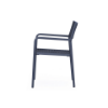Picture of Stacking chair with armrest, dafne, aluminium anthracite, rattan pebble, 53x63x87cm
