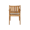 Picture of Chair with armrest, fleur, teak natural, with cushion fabric snow, 58.5x63.8x86.2cm