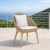Picture of Chair with armrest, flores, teak natural, with 2 cushions titanium, 58.5x63.8x86.2cm