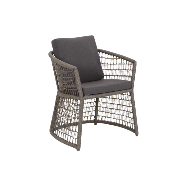 Picture of Chair with armrest, konos, aluminium anthracite, rattan lava mix, with 2 cushions midnight (s&b) 66x62x76cm