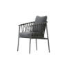 Picture of Chair with armrest, luna, aluminium sand, with cushion grey, 60x65x78cm