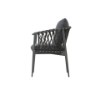 Picture of Chair with armrest, luna, aluminium sand, with cushion grey, 60x65x78cm