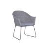 Picture of Chair with armrest, maia, steel taupe, rattan sand, with cushion cloud 64x65x84cm