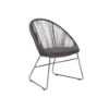 Picture of Chair with armrest, malibu, aluminium grey metallic, rattan pebble mix, with cushion midnight 67x67x86cm
