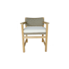 Picture of Chair with armrest, rio, teak natural, marron, with cushion cream, 59x54.4x78.5cm