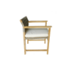 Picture of Chair with armrest, rio, teak natural, marron, with cushion cream, 59x54.4x78.5cm