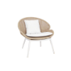 Picture of Chair with armrest, riva, aluminium white (lcri), rattan honey, with 2 cushions titanium (b&s) 79x75x78cm