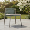 Picture of Side chair, emmy, aluminium blu sage, with cushion fossil, 59x60x72cm