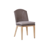 Picture of Side chair, porto, teak natural, rattan quartz grey, with cushion taupe, 47.5x62x91cm