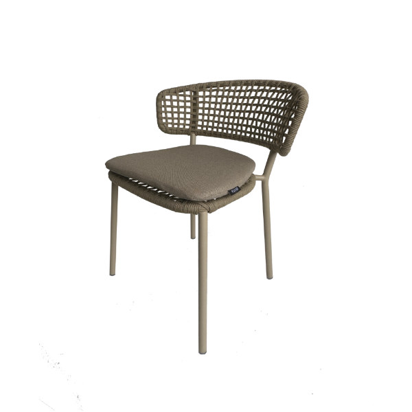 Picture of Chair, bonnie, aluminium dark taupe, with cushion cream, 64x56x76cm