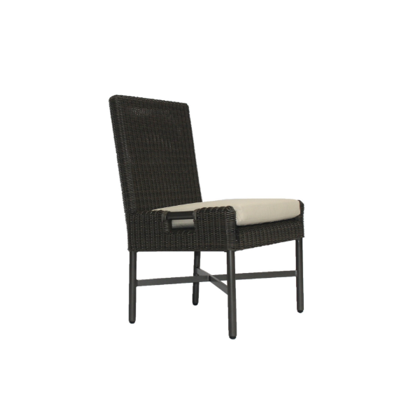 Picture of Chair, elisir, aluminium bronze, rattan bronze carbon, with cushion champagne, 58.4x60.3x92.1cm