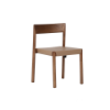 Picture of Side chair, kyomi, brown wood, with beige leather, 51x47x75cm