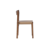 Picture of Side chair, kyomi, brown wood, with beige leather, 51x47x75cm