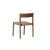 Picture of Side chair, kyomi, brown wood, with beige leather, 51x47x75cm