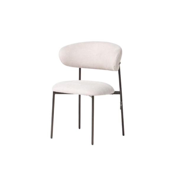 Picture of Side chair, renee, matt bronze, with fabric, light grey, 59x57x82cm