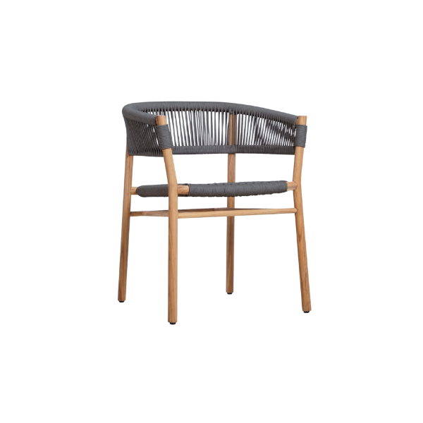 Picture of Chair, roy, teak natural, rattan silver grey, 60x58x72cm