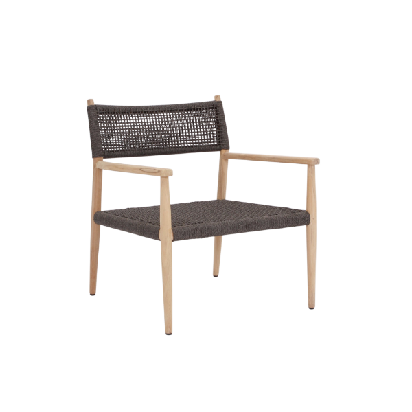 Picture of Lounge chair, mood, teak natural, rattan lava mix, 66x70x76cm