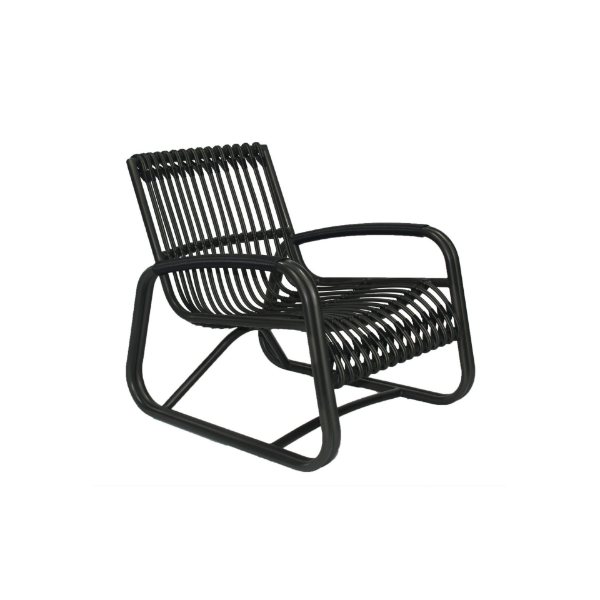 Picture of Lounge chair, prado, aluminium bronze, rattan black, 66.5x67x88.5cm