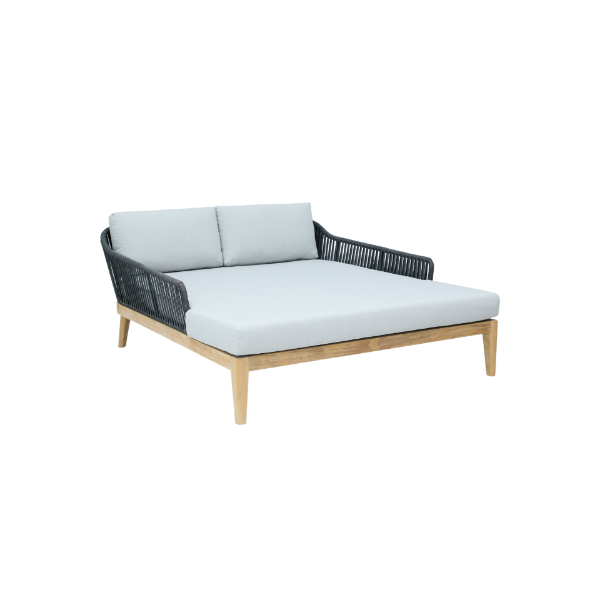 Picture of Daybed, delos, teak natural, pebble mix, with 3cushions cloud (s&b), 162.6x174x69.4cm