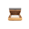 Picture of Sunlounger, tiki, teak natural, with cushion ash grey, 80x200x20cm