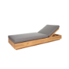 Picture of Sunlounger, tiki, teak natural, with cushion ash grey, 80x200x20cm