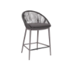 Picture of Stool, malibu, aluminium grey, rattan pebble mix, with cushion midnight 54x50x86cm