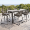 Picture of Stool, riva, aluminium anthracite, rattan lava mix, with cushion midnight, 60x59x98cm