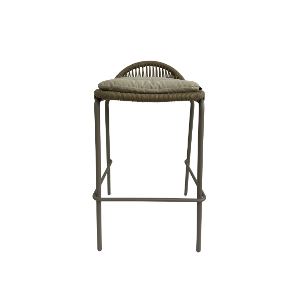 Picture of Counter stool, sunrise, aluminium dark taupe, with cushion champagne, 54x49.7x90cm