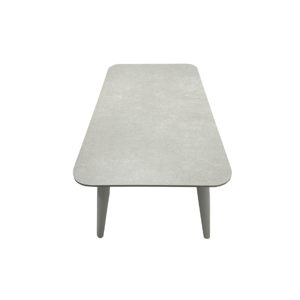 Picture of Coffee table, bonnie, aluminium white, with ceramic top light grey, 59x110x40cm