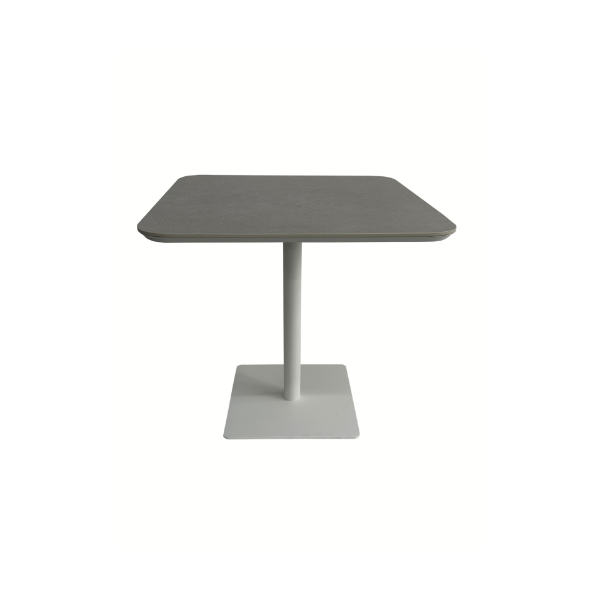 Picture of Bar table, bonnie, aluminium white, with ceramic top light grey, 79x79x75cm
