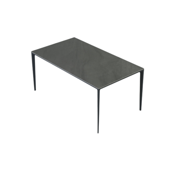 Picture of Table square, pixel, aluminium anthracite, with ceramic table top dark grey, 90x160x73cm