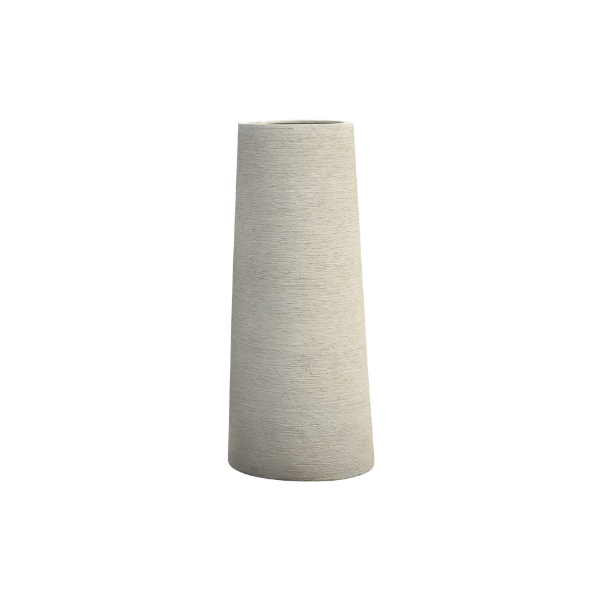 Picture of Pot, asym, with 2nd bottom, sand surface, crema color, d.60x140cm