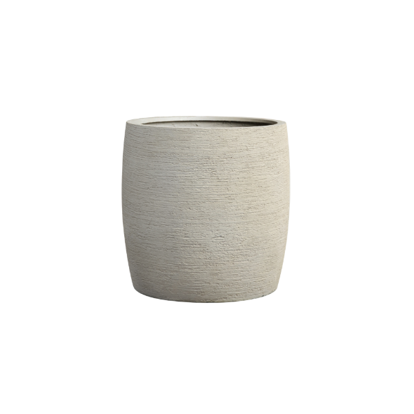 Picture of Pot, barrel, sand surface, crema color, d.34x34cm