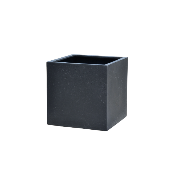 Picture of Pot, cube, concrete surface, charcoal color, d.60x60x60