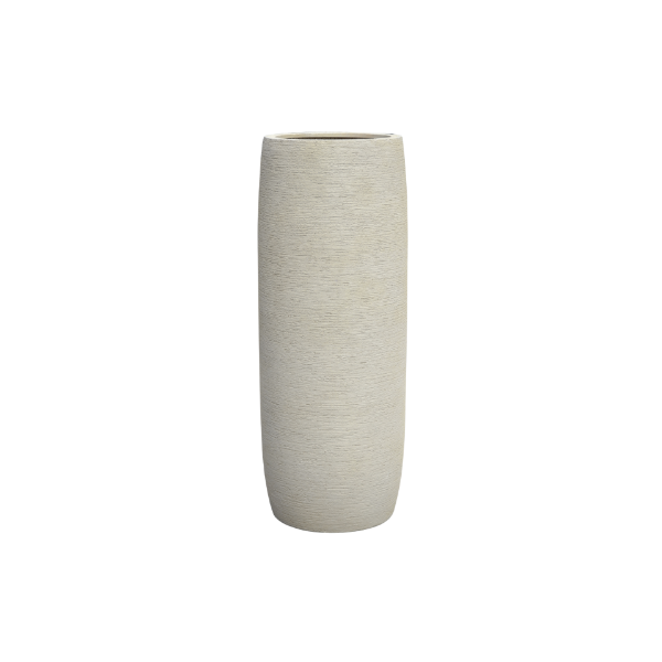 Picture of Pot, long barrel, with 2nd bottom, sand surface, crema color, d.55x137cm