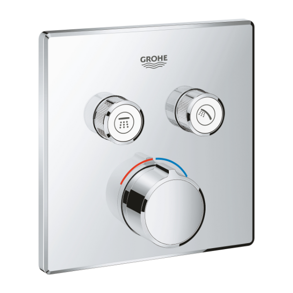Picture of Concelaed  mixer 29148000 smartcontrol, grohe, 2 valves, square, chrome