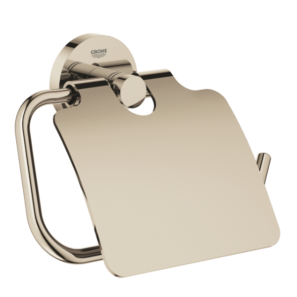 Picture of Toilet paper holder 40367be1 essentials, grohe, with cover, wall mounted, polished nickel